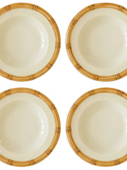 Bamboo hand-painted ceramic plates (four-piece set)