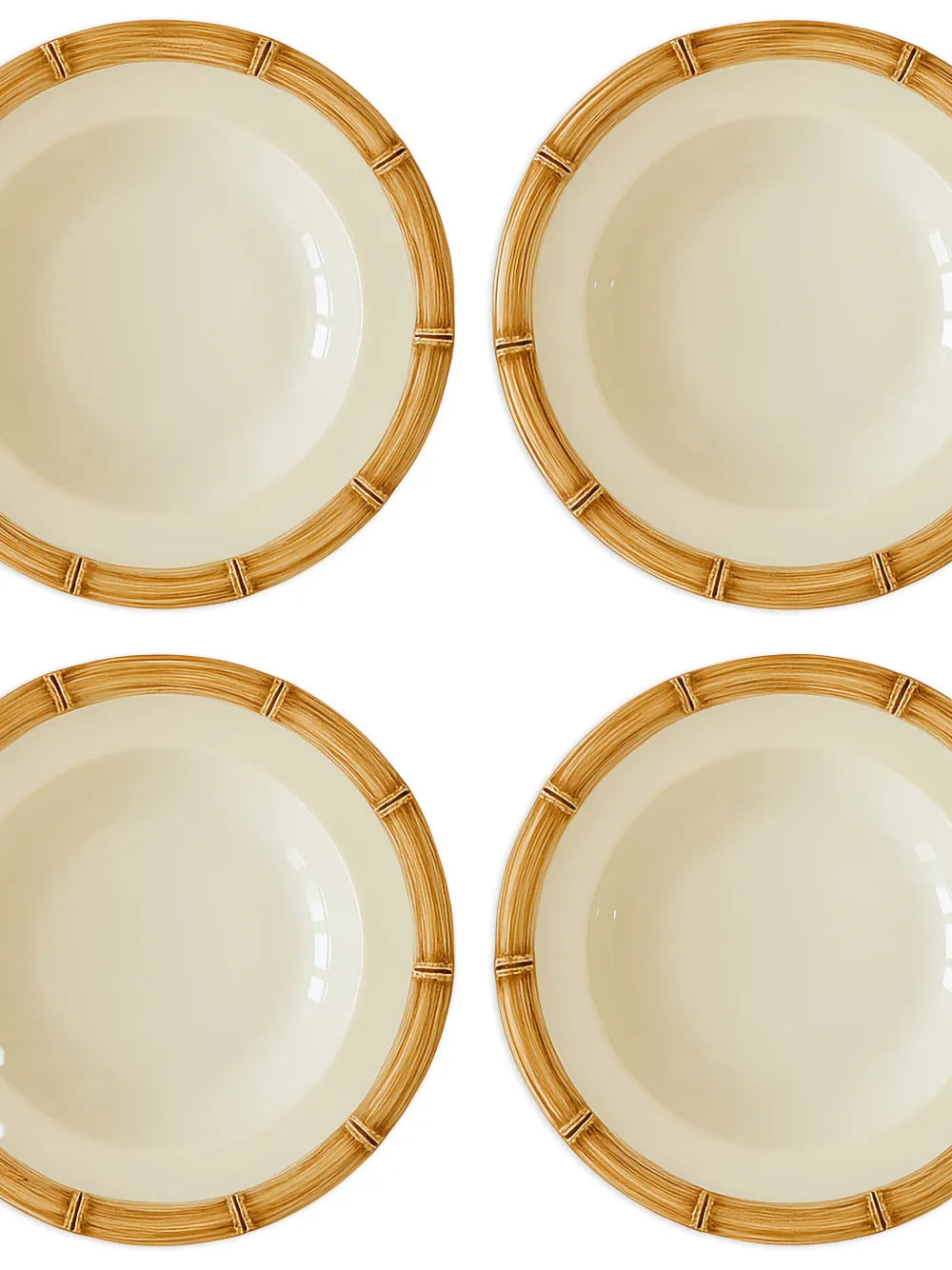 Bamboo hand-painted ceramic plates (four-piece set)