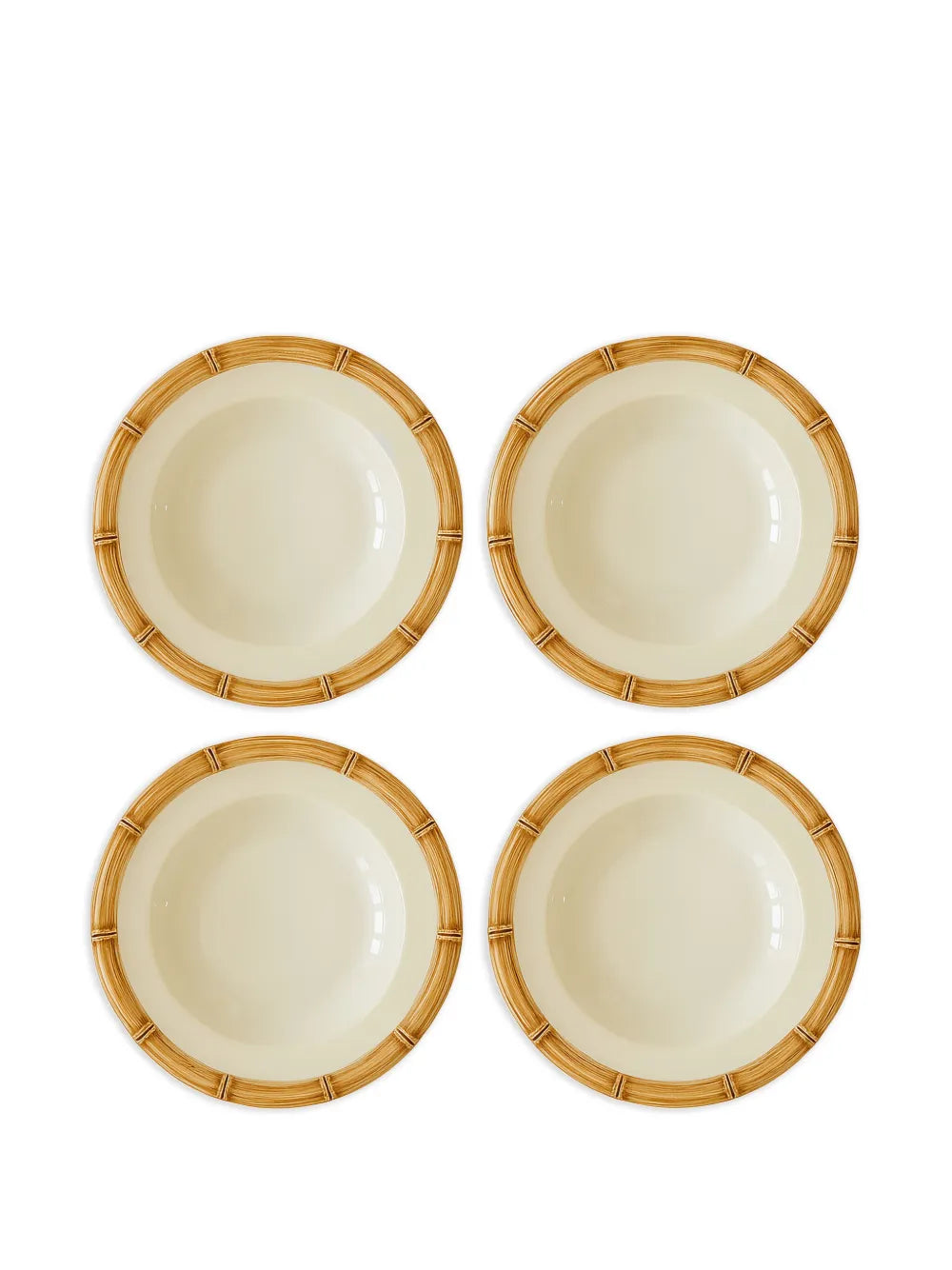 Bamboo hand-painted ceramic plates (four-piece set)