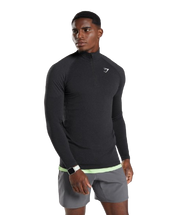 Gymshark Vital Seamless 1/4 Zip - Black/Silhouette Grey