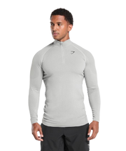 Gymshark Vital Seamless 1/4 Zip - Light Grey/Smokey Grey