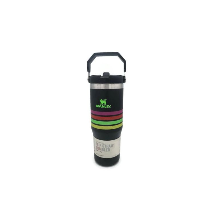 Stanley IceFlow Flip Straw Tumbler (Black Stripes)