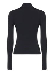 logo-detail ribbed turtleneck top