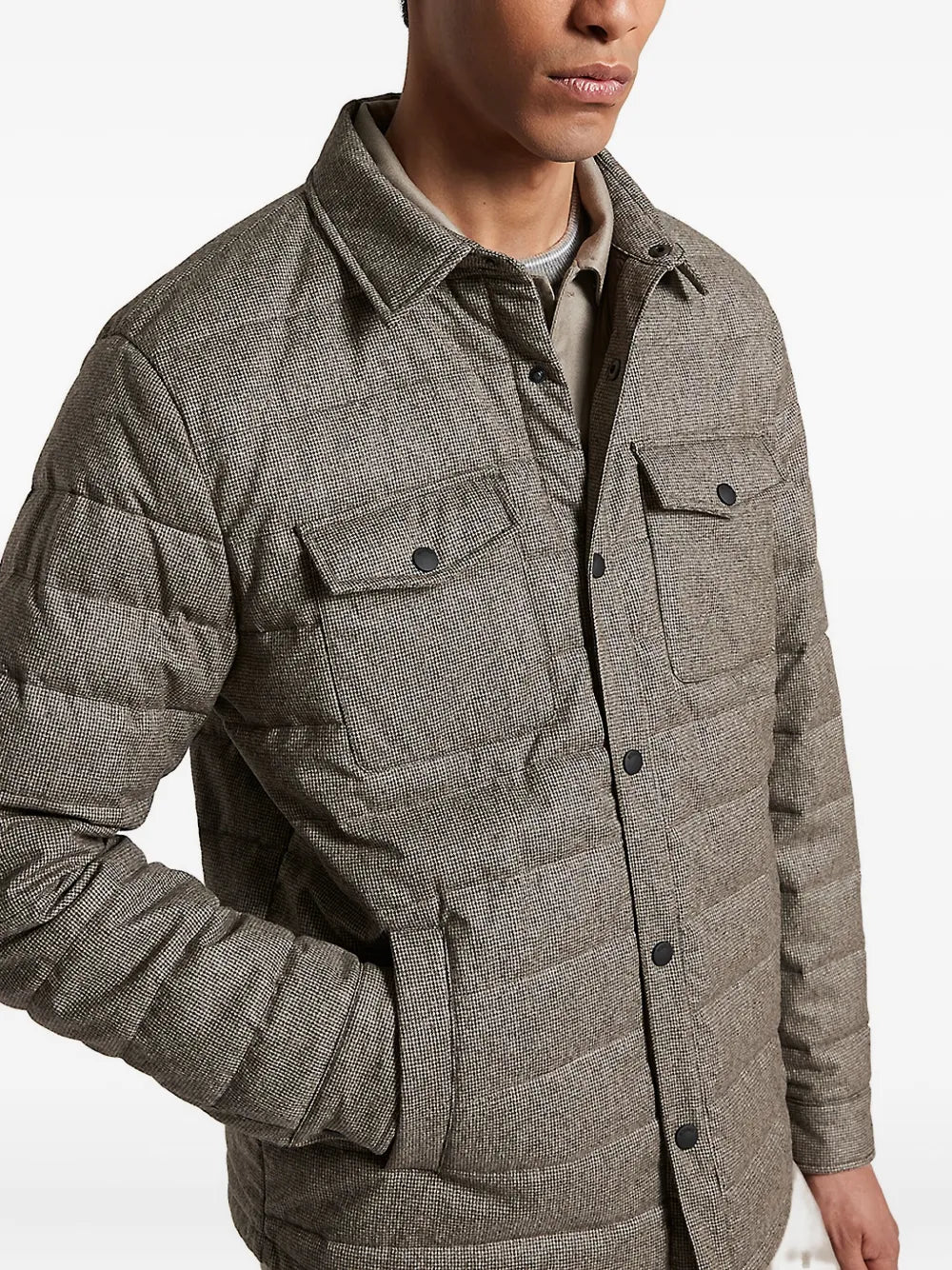 quilted houndstooth jacket