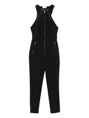 zip-front halterneck jumpsuit