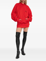 logo-detail zip-up mini dress