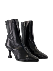 cap-toe leather boots