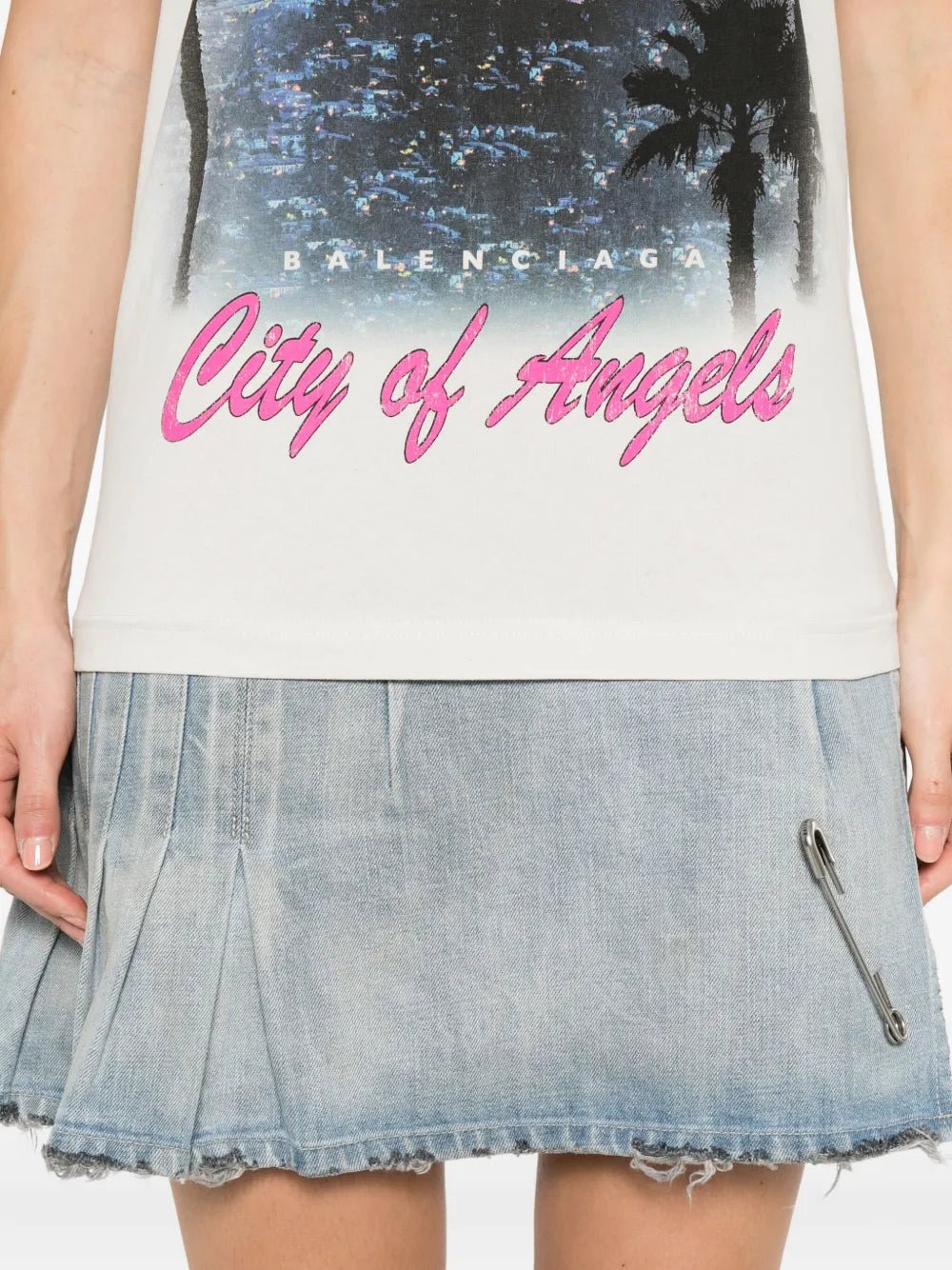graphic-print layered mini dress