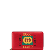 Red Printed Zipper Wallet