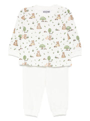 bear-print trousers set