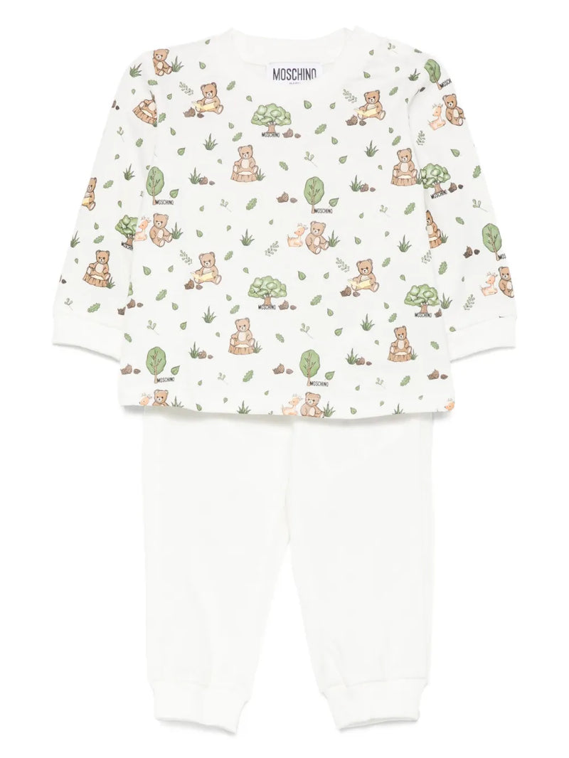 bear-print trousers set