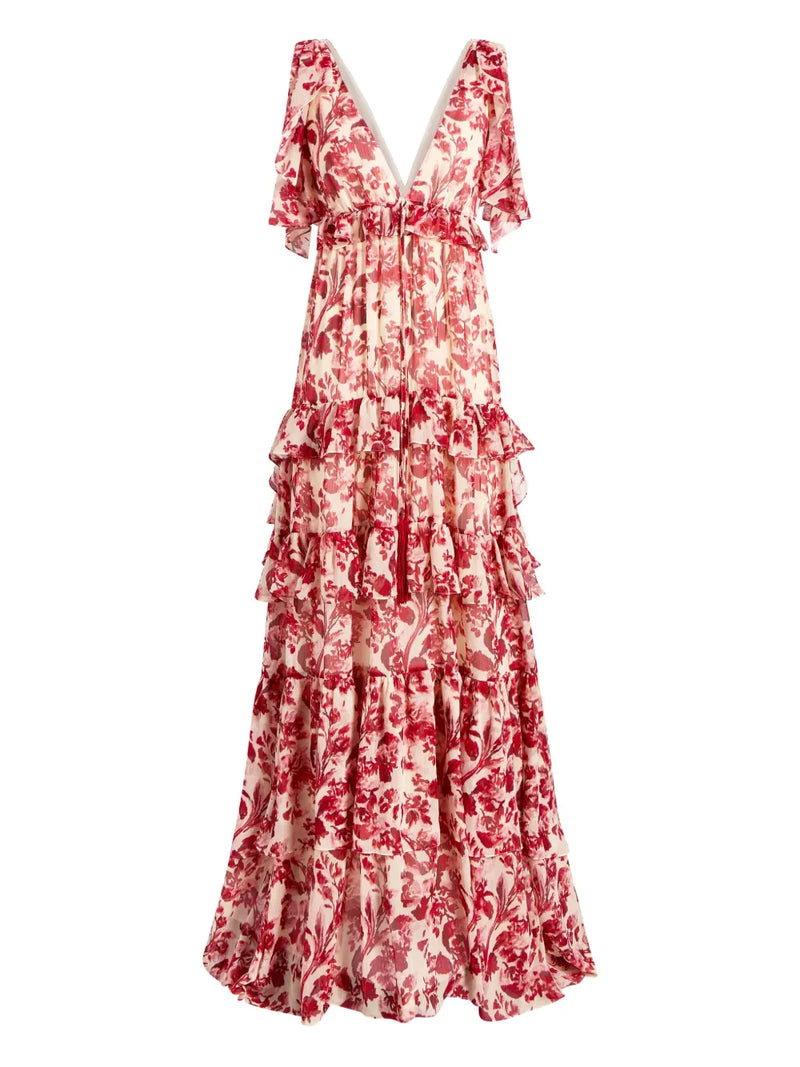 Omelia floral ruffled maxi dress