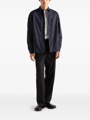 triangle-logo wool trousers