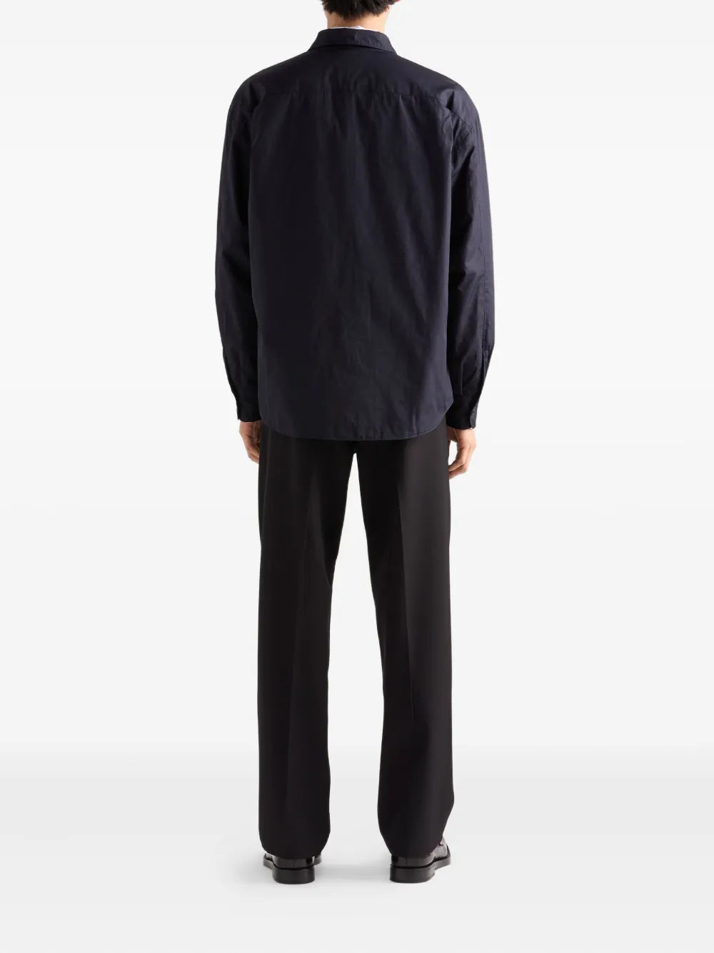 triangle-logo wool trousers