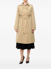 belted double-breasted trench coat