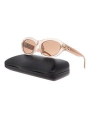 oval-frame logo sunglasses
