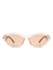 oval-frame logo sunglasses