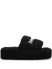 logo-embroidered platform sandals