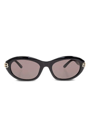 oval-frame logo sunglasses