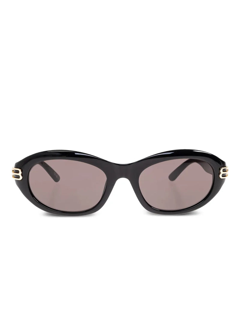 oval-frame logo sunglasses