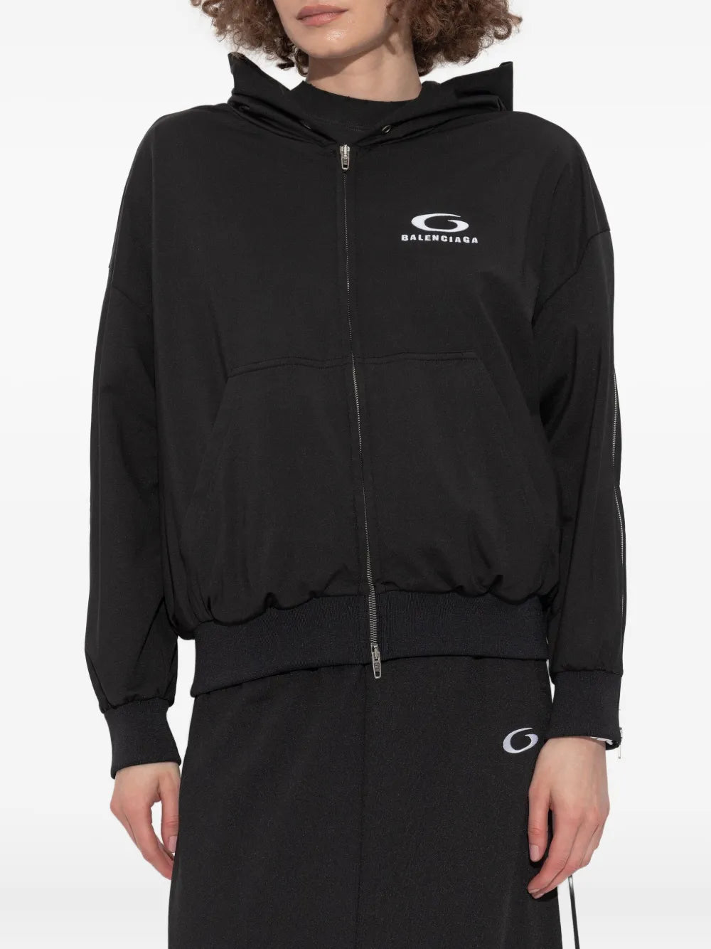 zip-up hooded jacket