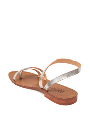 metallic flat sandals
