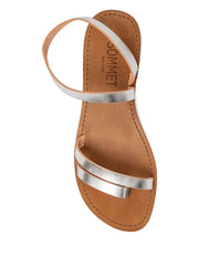 metallic flat sandals