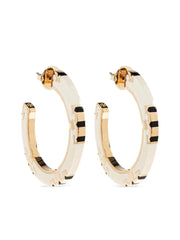 logo-plaque hoop earrings