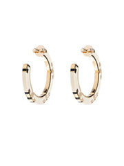 logo-plaque hoop earrings