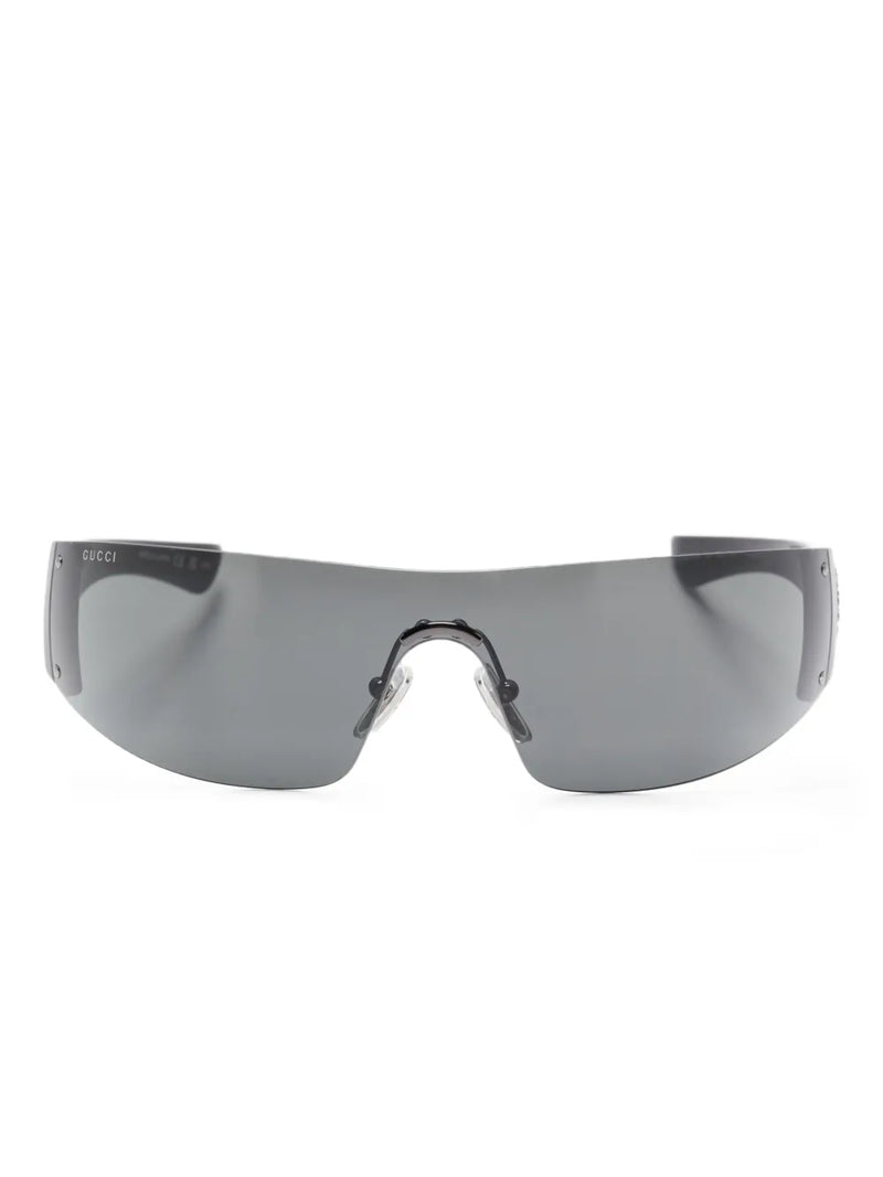 crystal-embellished shield sunglasses
