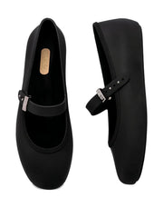 Soft buckle-strap ballerinas