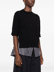 layered striped knit top