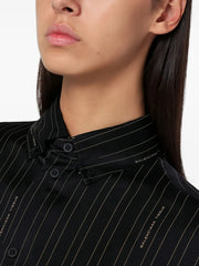 pinstripe logo shirt