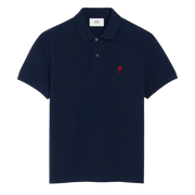 Navy Cotton Ami de Coeur Polo Shirt Ami de Coeur polo shirt in organic cotton pique