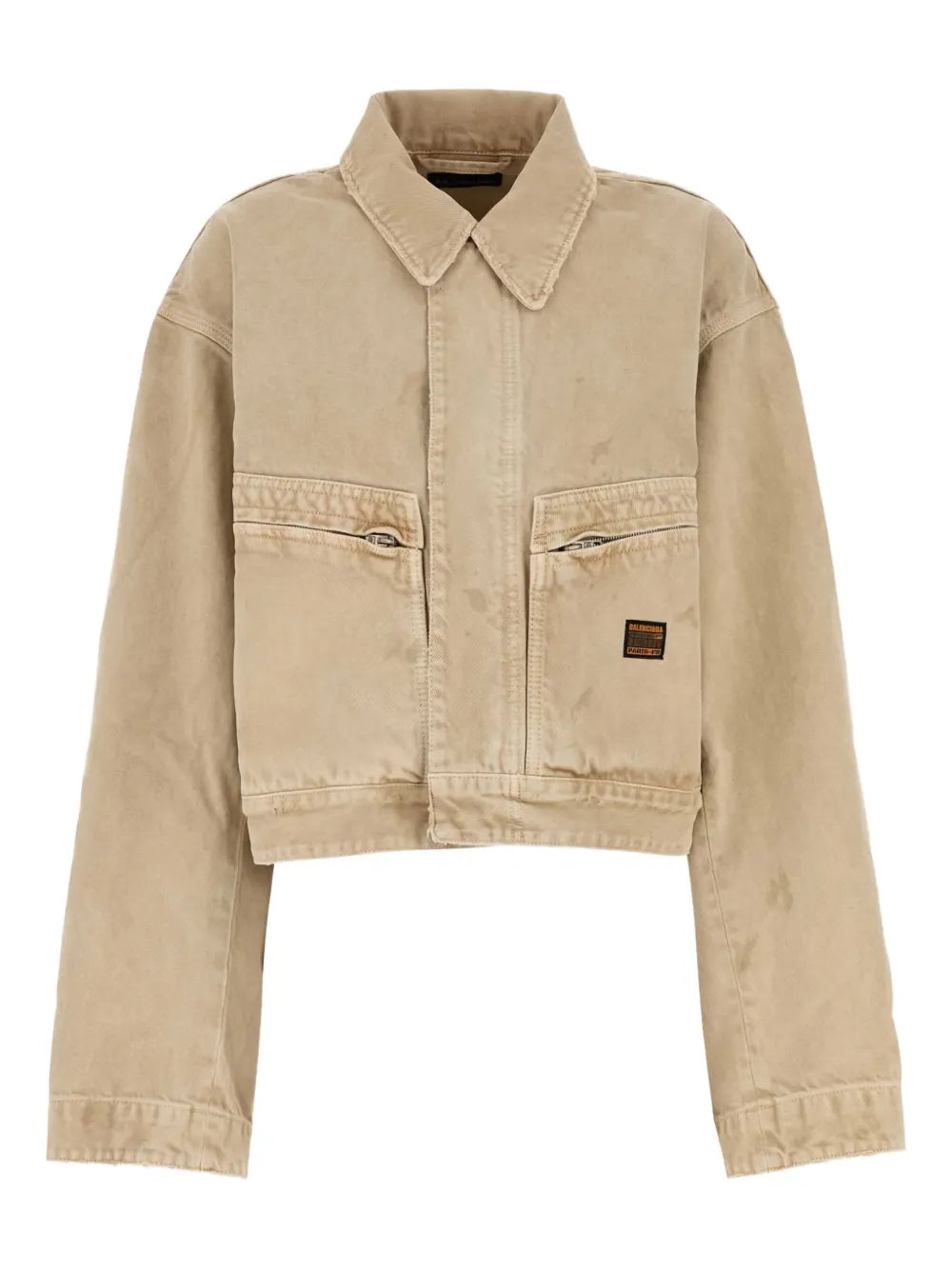 zipped-pocket long-sleeves denim jacket