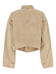 zipped-pocket long-sleeves denim jacket