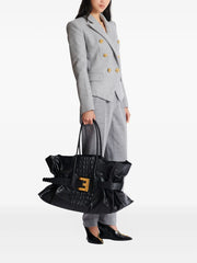 XL Anthem embossed-crocodile buckle tote bag