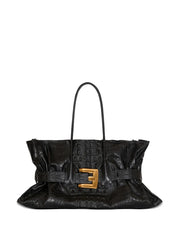 XL Anthem embossed-crocodile buckle tote bag