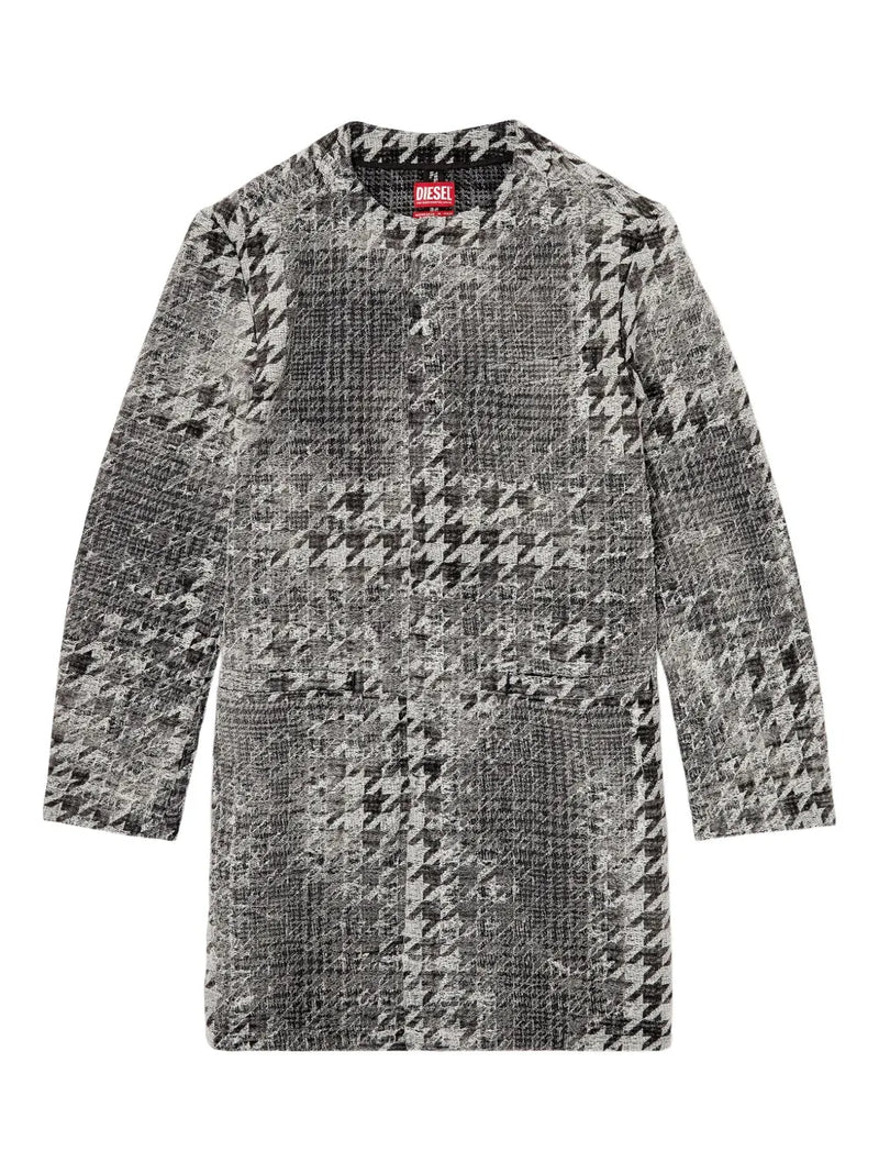 jacquard denim coat