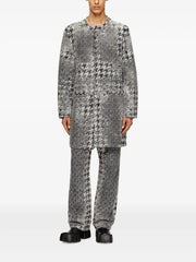 jacquard denim coat