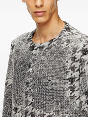 jacquard denim coat