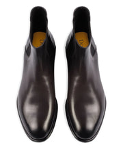 elastic-panel leather chelsea boots