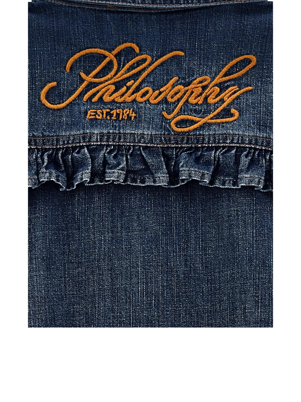 embroidered-logo denim shirt
