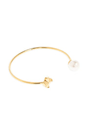 clover-motif pearl-embellished bracelet