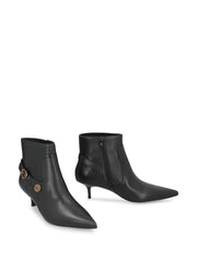 buckle-detail pointed-toe boots