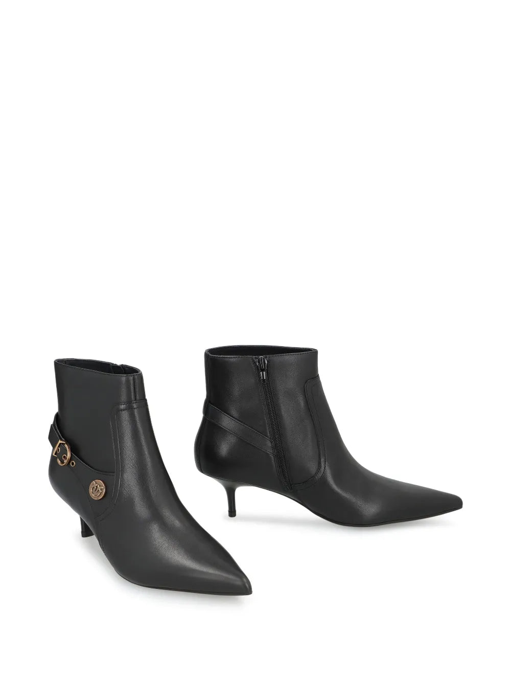 buckle-detail pointed-toe boots