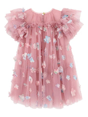 flower-embellished ruffled dress