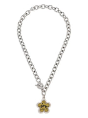 flower-charm chain necklace