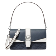 Michael Kors Greenwich Medium Signature Logo Convertible Shoulder Bag Admirl Multi
