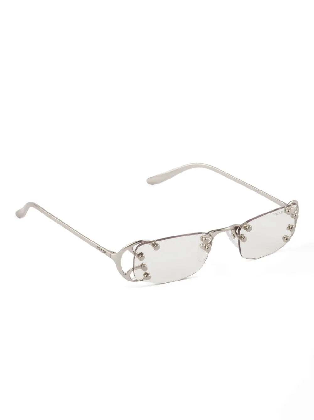 Runway embellished rectangle sunglasses